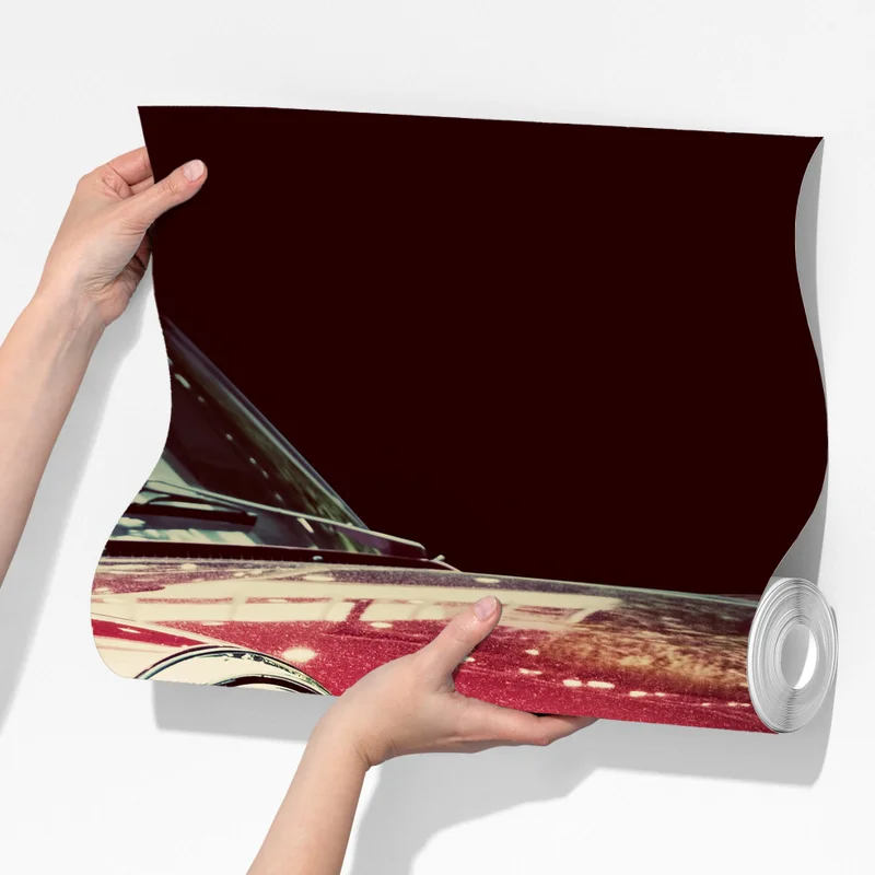 Fototapete nahaufnahme eines klassischen roten sportwagens Fototapete nahaufnahme eines klassischen roten sportwagens