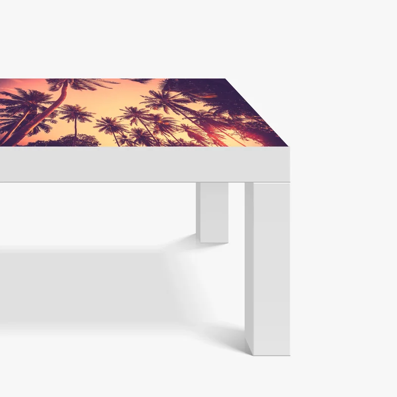 Tischaufkleber und Schreibtischaufkleber vintage tropischer sonnenuntergang mit palmen