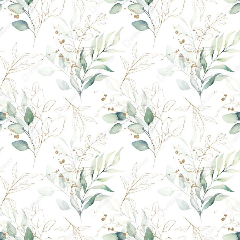 Türaufkleber sanftes eukalyptus aquarellmuster Türaufkleber sanftes eukalyptus aquarellmuster