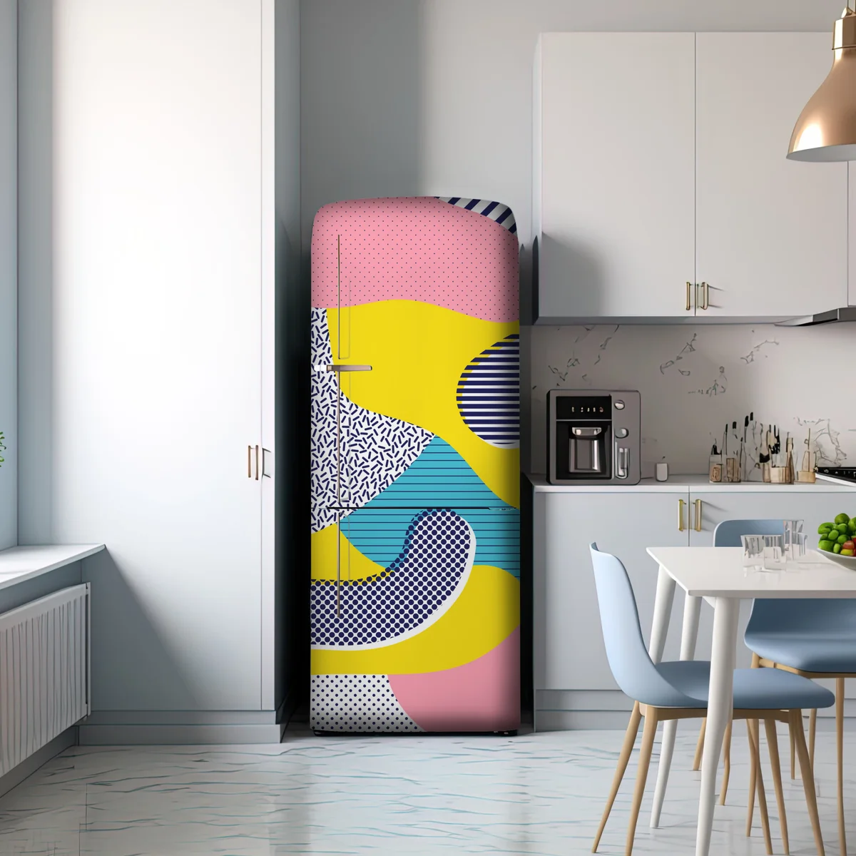 Kühlschrankaufkleber verspieltes abstraktes memphis-muster Kühlschrankaufkleber verspieltes abstraktes memphis-muster