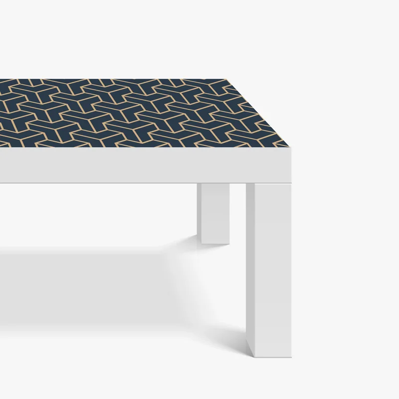Tischaufkleber und Schreibtischaufkleber marineblaues geometrisches würfelmuster