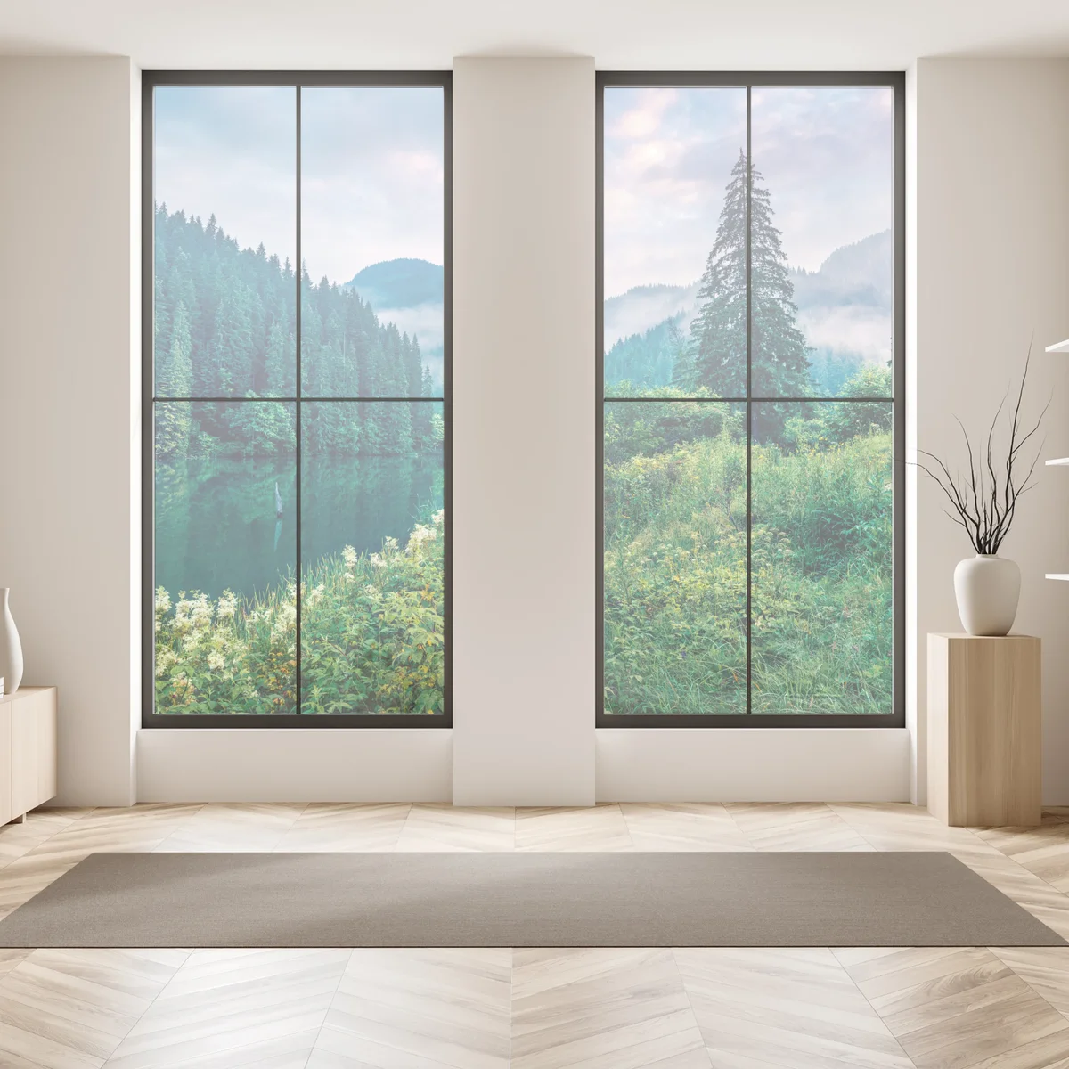 Fensteraufkleber nebliger sonnenaufgang über Lacu Rosu Fensteraufkleber nebliger sonnenaufgang über Lacu Rosu