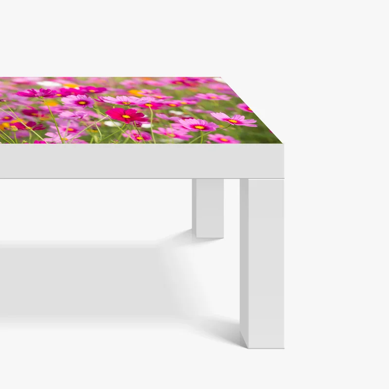 Tischaufkleber und Schreibtischaufkleber rosa kosmeenwiese in blüte