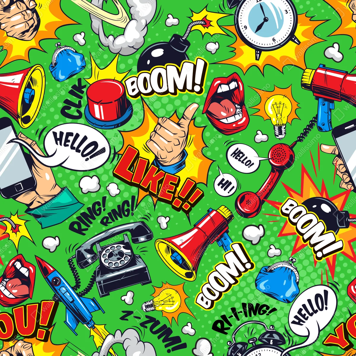 Türaufkleber comic pop-art explosionsmuster Türaufkleber comic pop-art explosionsmuster