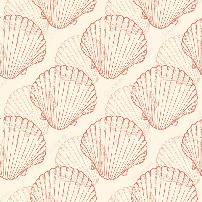 Schrankaufkleber korallenfarbiges muschelmuster Schrankaufkleber korallenfarbiges muschelmuster