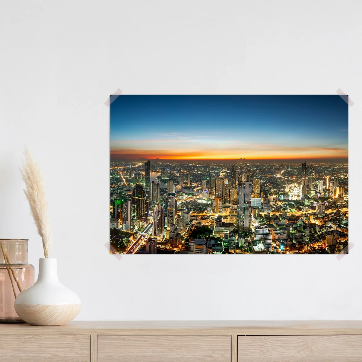 Poster panorama von Bangkok bei dämmerung Poster panorama von Bangkok bei dämmerung