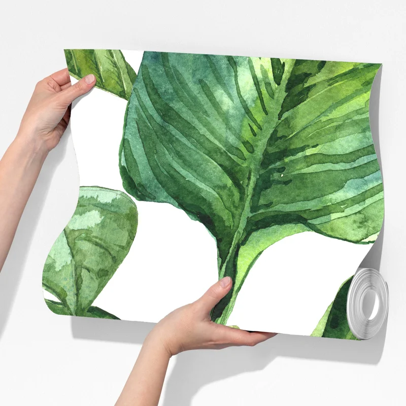 Fototapete üppiges aquarellmuster tropischer blätter Fototapete üppiges aquarellmuster tropischer blätter