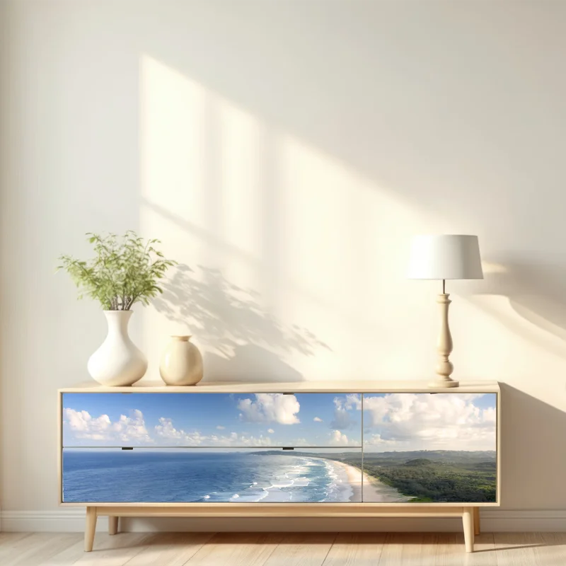 Repositionierbarer Aufkleber panorama der küste von Byron Bay