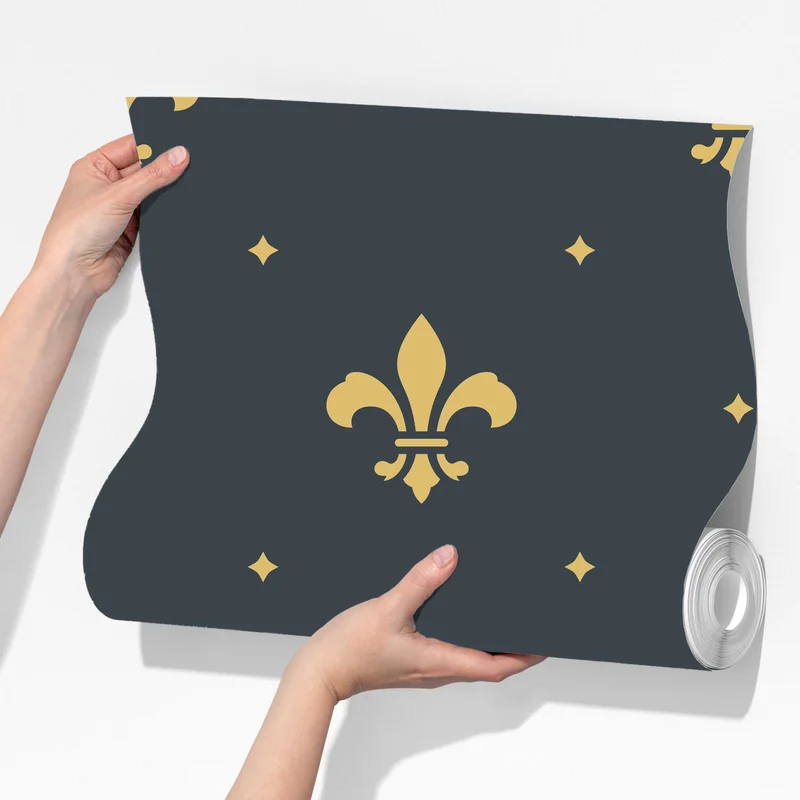 Fototapete goldenes lilienmuster auf dunklem hintergrund Fototapete goldenes lilienmuster auf dunklem hintergrund