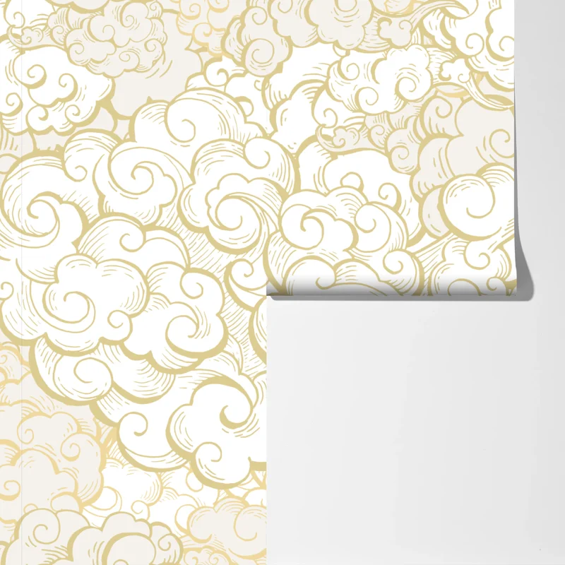 Fototapete goldenes ornamentales wolkenmuster Fototapete goldenes ornamentales wolkenmuster
