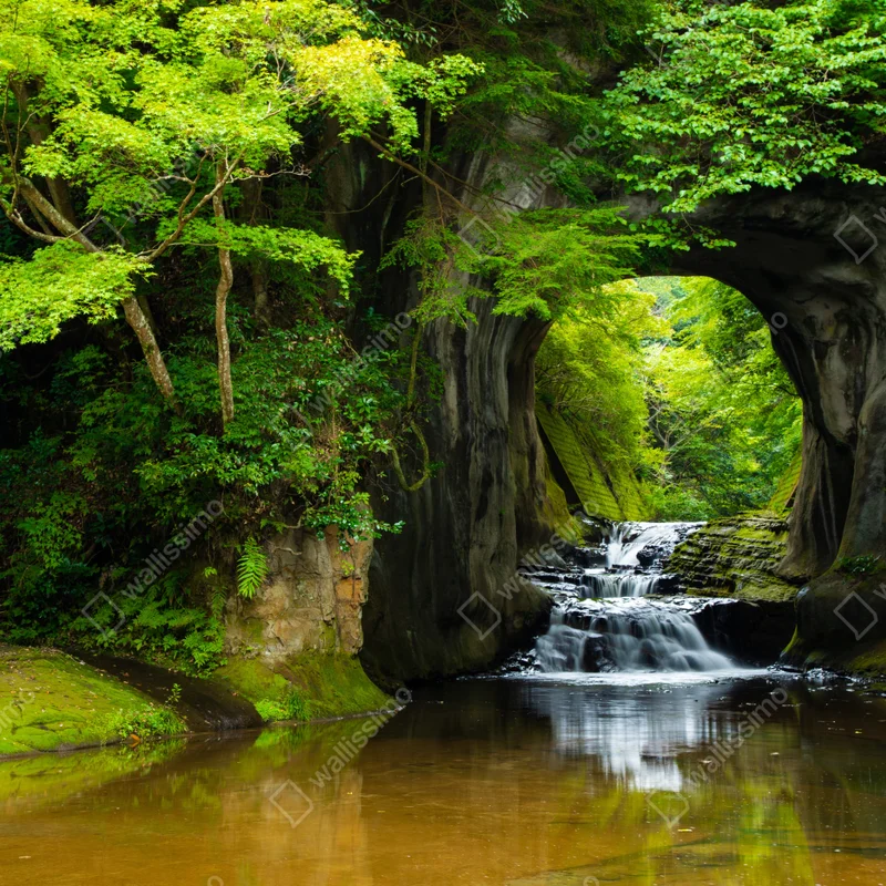 Tischaufkleber und Schreibtischaufkleber geheimer wasserfall im felsbogen Tischaufkleber und Schreibtischaufkleber geheimer wasserfall im felsbogen