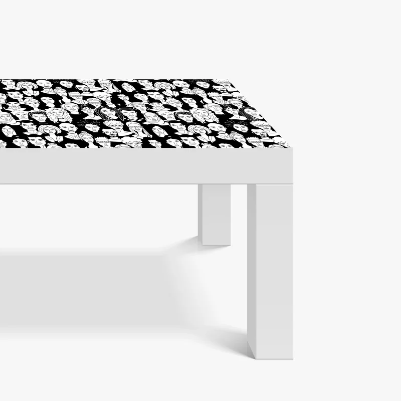 Tischaufkleber und Schreibtischaufkleber muster mit vielfältigen gesichtern