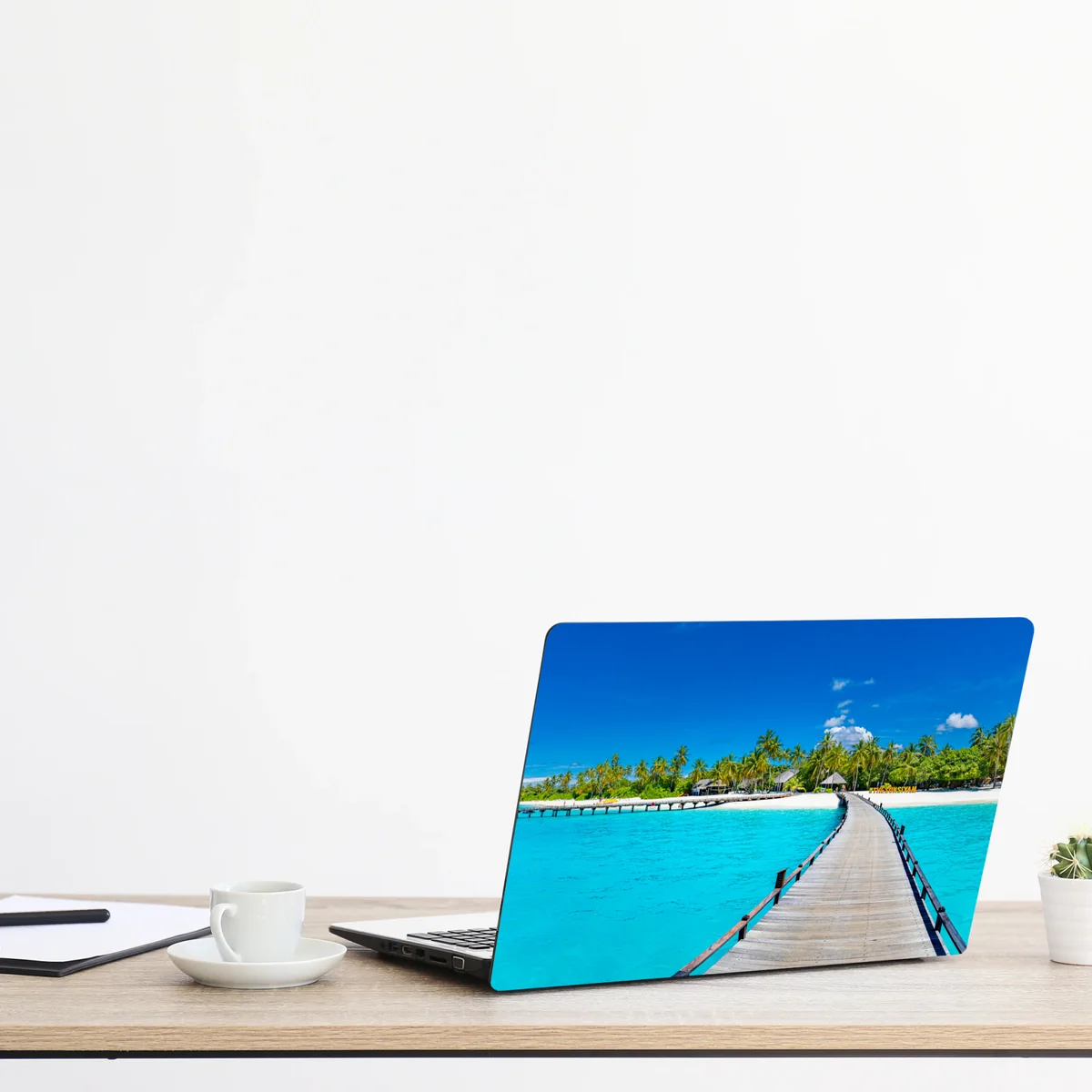 Naklejka na laptopa tropikalna turkusowa plaża Naklejka na laptopa tropikalna turkusowa plaża