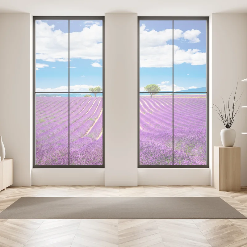 Fensteraufkleber lavendelfelder in Provence