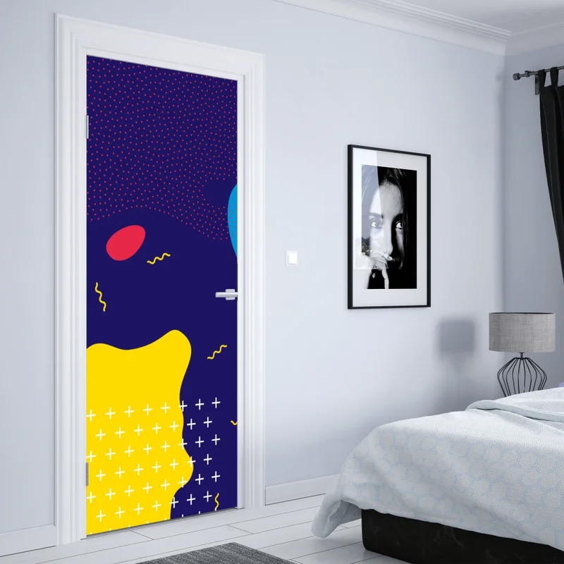 Türaufkleber lebhaftes abstraktes formenmuster