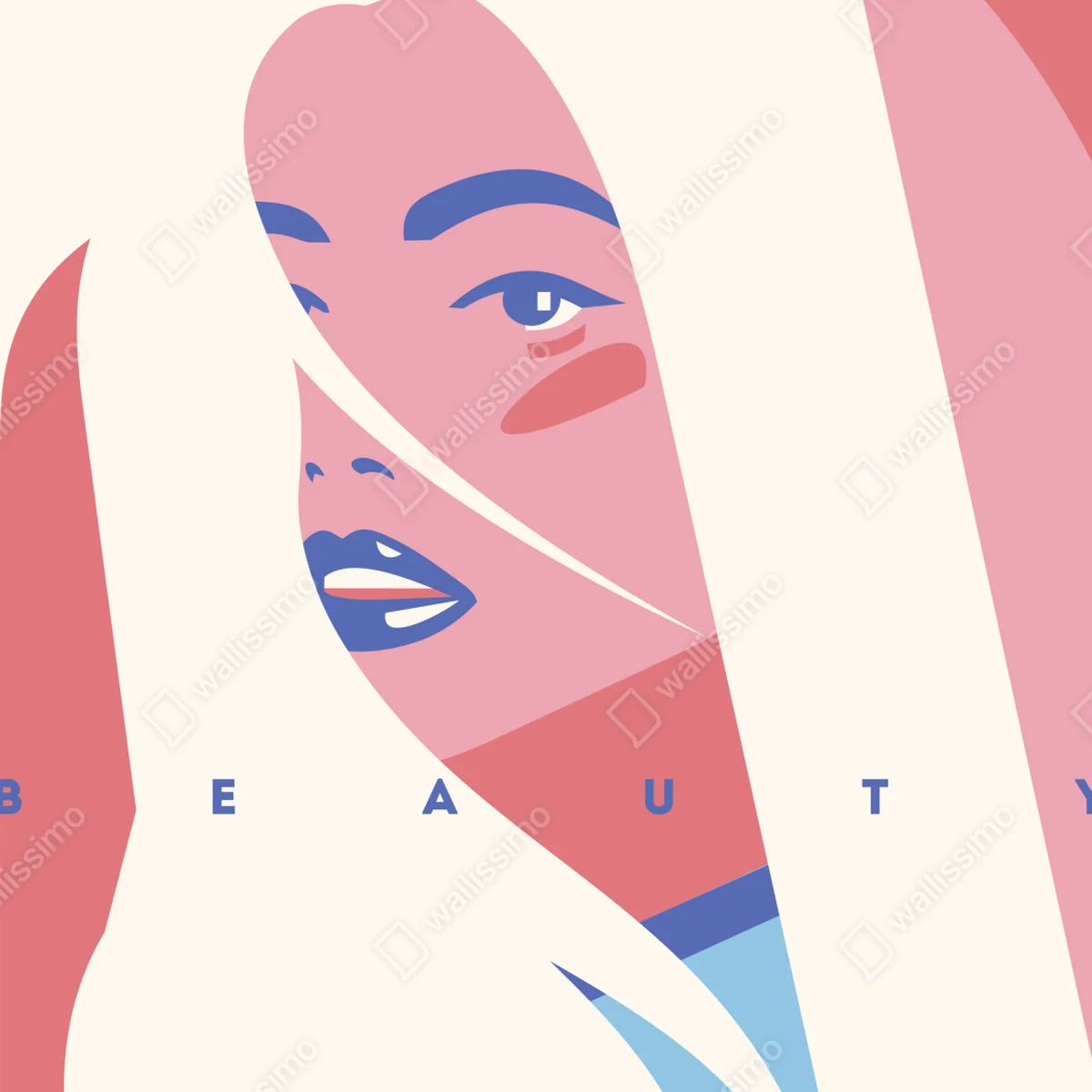 Türaufkleber pastell pop-art porträt der schönheit Türaufkleber pastell pop-art porträt der schönheit