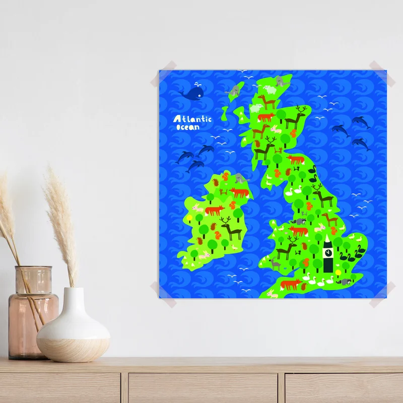 Poster verspielte karte der Britischen Inseln mit tieren • Poster bei Wallnifity® Poster verspielte karte der Britischen Inseln mit tieren • Poster bei Wallnifity®