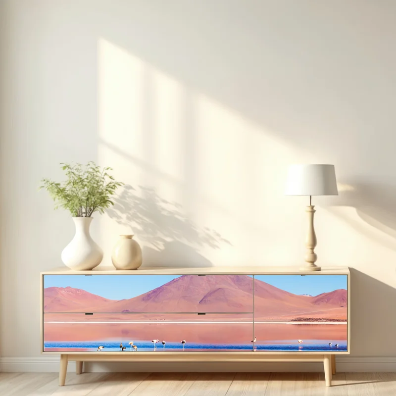 Repositionierbarer Aufkleber flamingos am Laguna Colorada, Bolivien