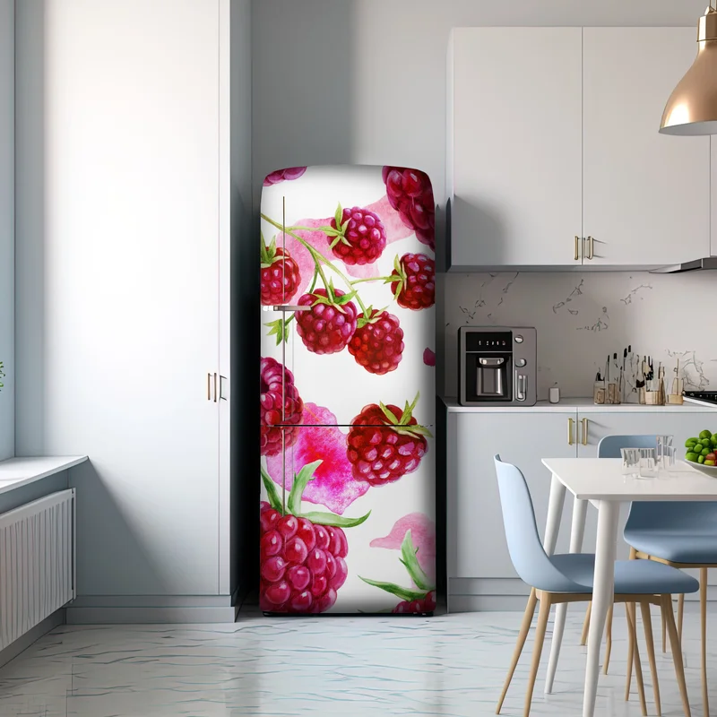 Kühlschrankaufkleber aquarell himbeermuster