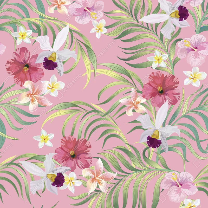 Poster pastell tropisches blumenmuster • Poster bei Wallnifity® Poster pastell tropisches blumenmuster • Poster bei Wallnifity®