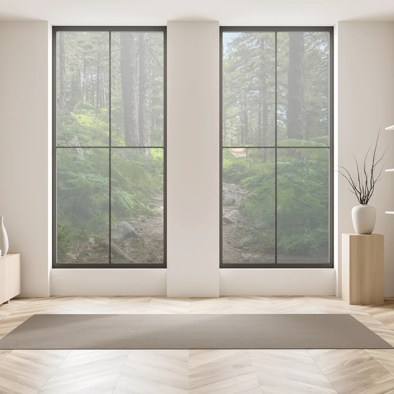 Fensteraufkleber ruhiger waldpfad durch üppiges grün Fensteraufkleber ruhiger waldpfad durch üppiges grün