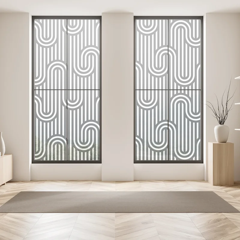 Fensteraufkleber schwarz-weiß geometrisches optisches muster