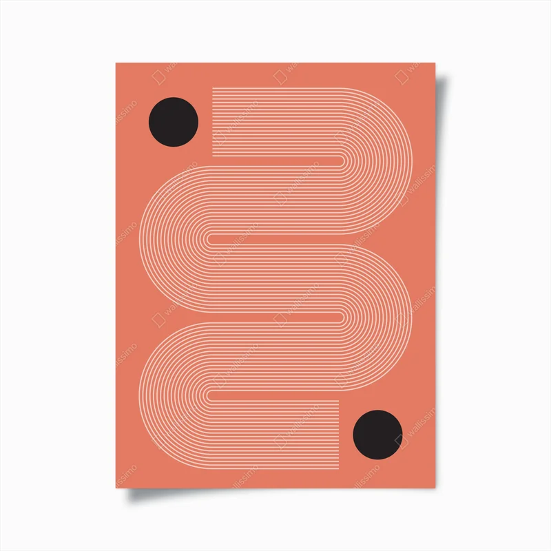 Poster geometrisches design in koralle • Poster bei Wallnifity® Poster geometrisches design in koralle • Poster bei Wallnifity®