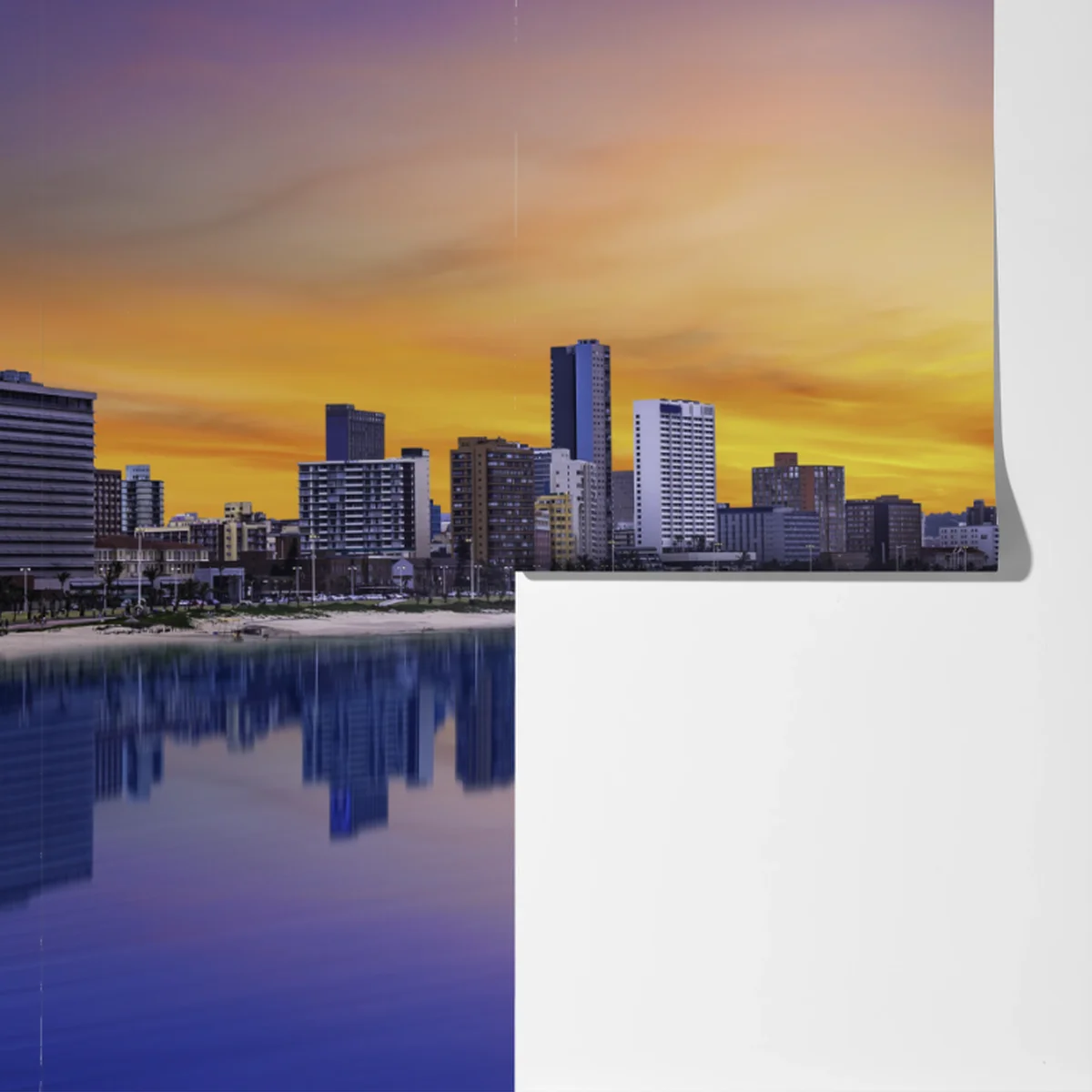 Fototapeta Durban zmierzchowa panorama nad plażą Fototapeta Durban zmierzchowa panorama nad plażą