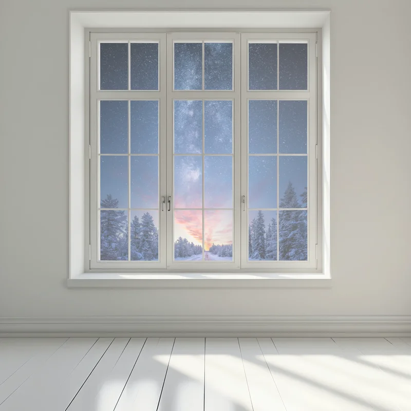 Fensteraufkleber straße zur milchstraße bei sonnenaufgang