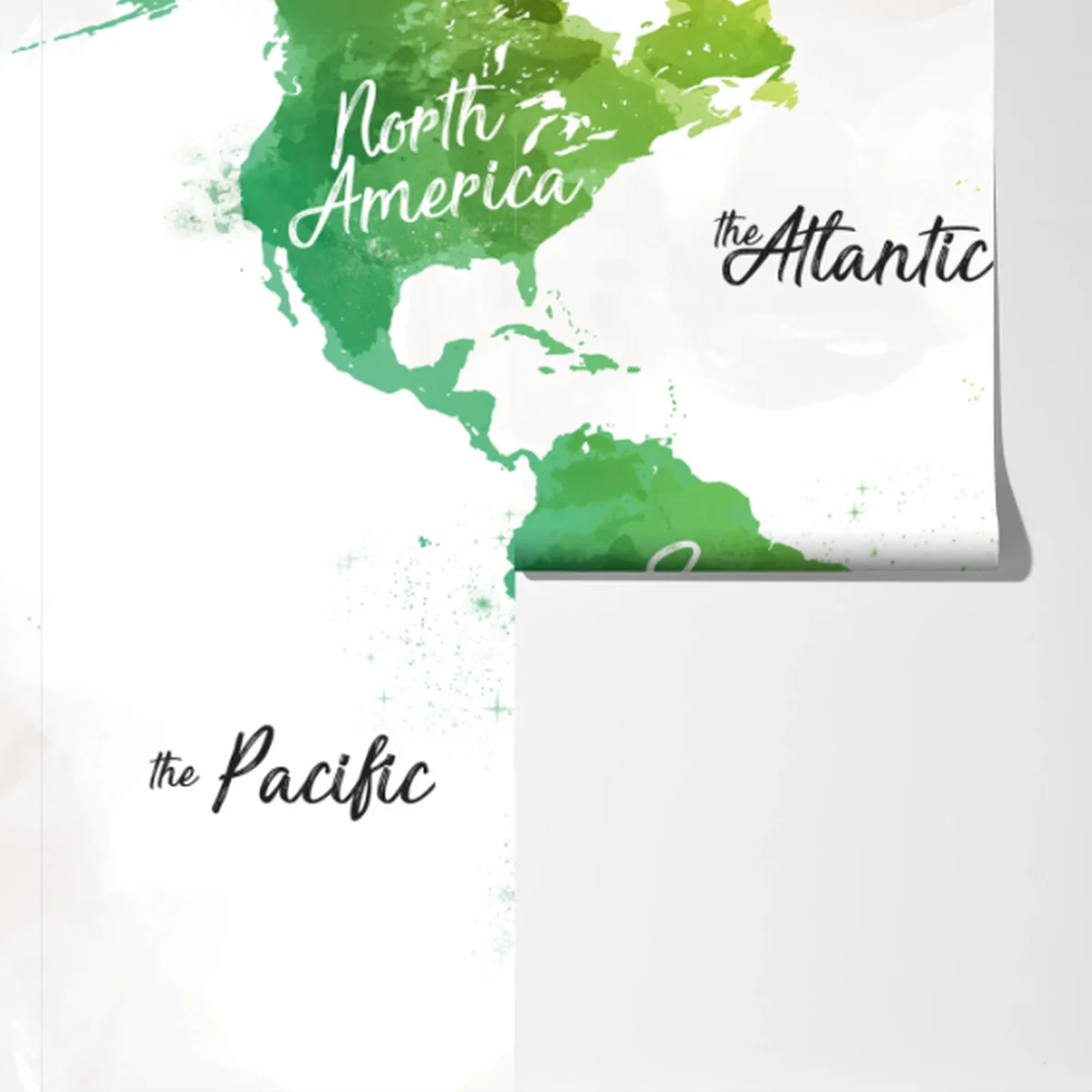 Fototapete grüne aquarell-weltkarte Fototapete grüne aquarell-weltkarte