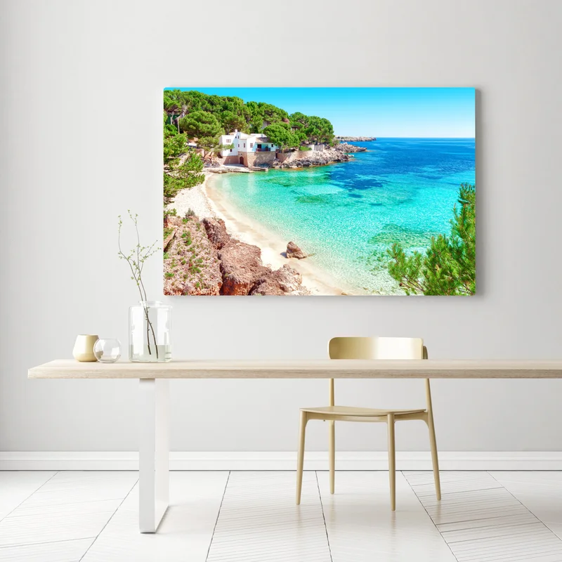 Leinwandbild ruhige bucht am Mittelmeer mit türkisfarbenem wasser Leinwandbild ruhige bucht am Mittelmeer mit türkisfarbenem wasser