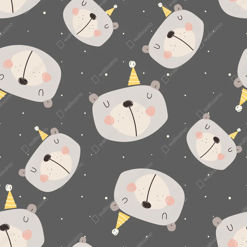 Fototapeta pastelowe śpiące misie wzór do pokoju dziecięcego Fototapeta pastelowe śpiące misie wzór do pokoju dziecięcego