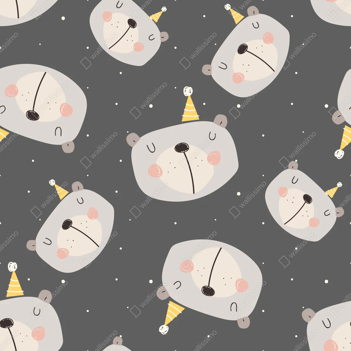 Fototapeta pastelowe śpiące misie wzór do pokoju dziecięcego Fototapeta pastelowe śpiące misie wzór do pokoju dziecięcego