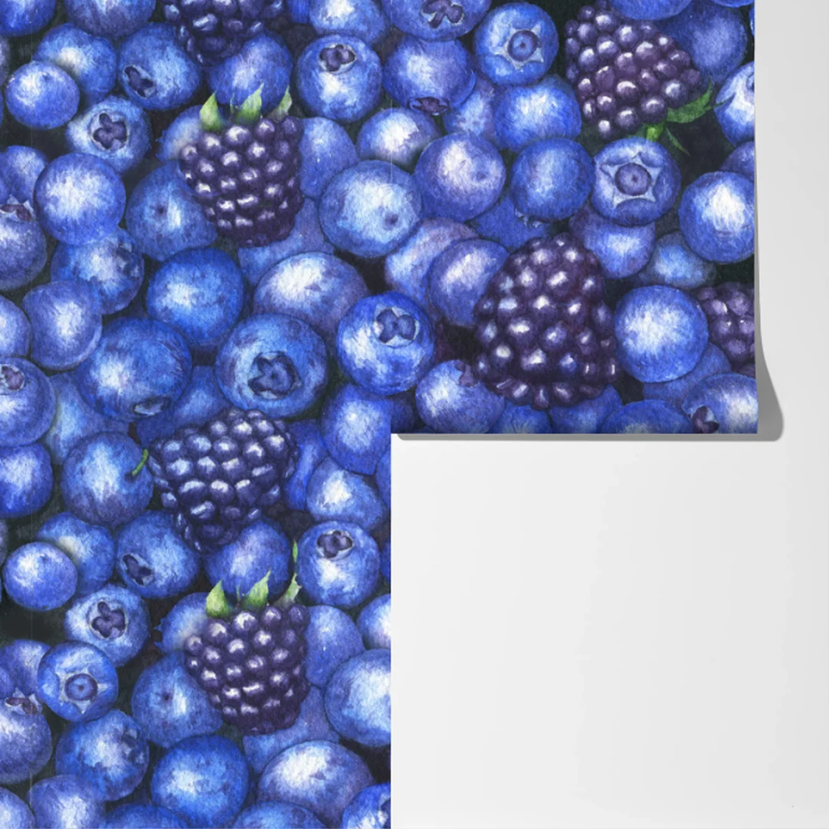 Fototapete aquarellmuster mit blaubeeren und brombeeren Fototapete aquarellmuster mit blaubeeren und brombeeren