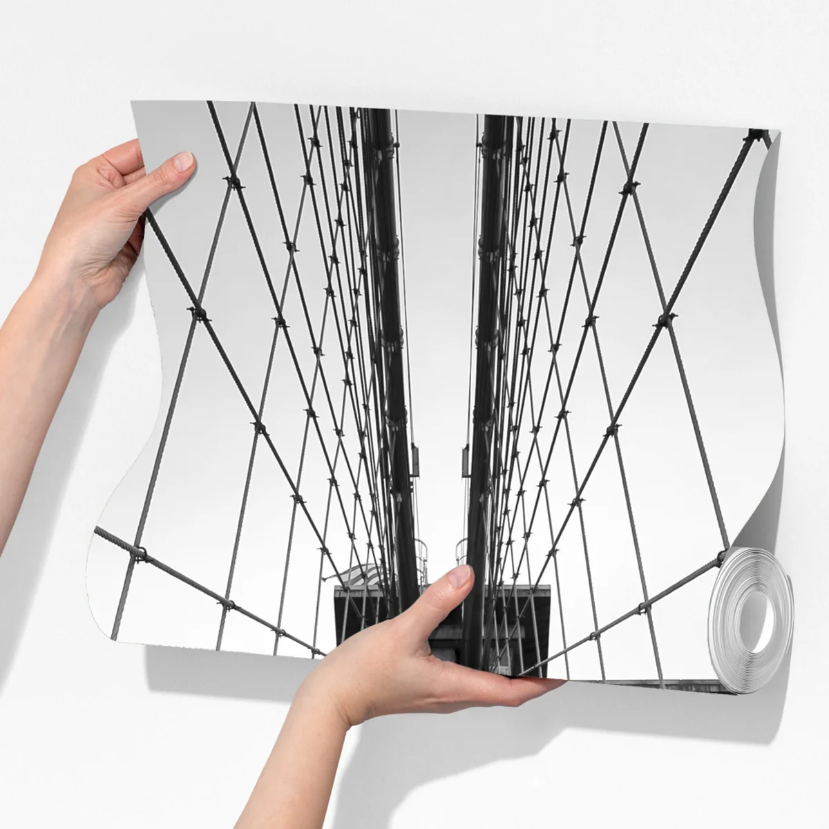 Fototapete monochrome hängebrücke aus grafischer perspektive Fototapete monochrome hängebrücke aus grafischer perspektive