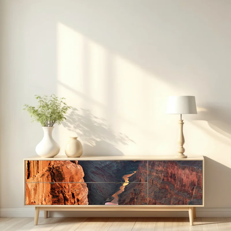 Repositionierbarer Aufkleber Grand Canyon sonnenuntergang panorama