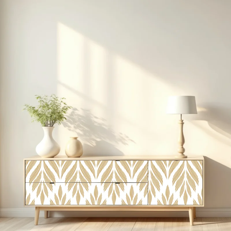 Repositionierbarer Aufkleber goldenes blattmuster nahtloses design Repositionierbarer Aufkleber goldenes blattmuster nahtloses design