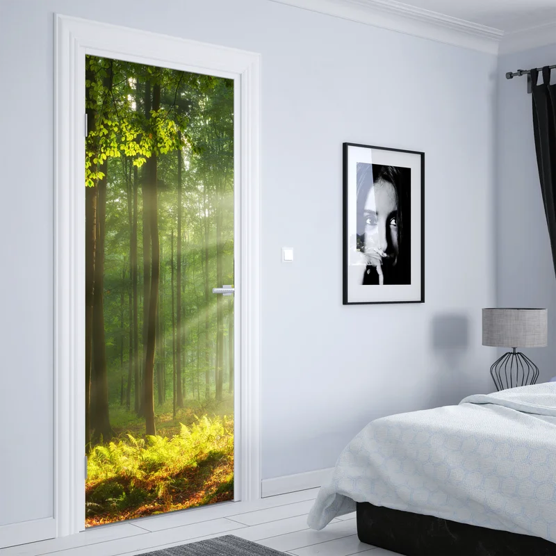 Türaufkleber sonniger morgenwald