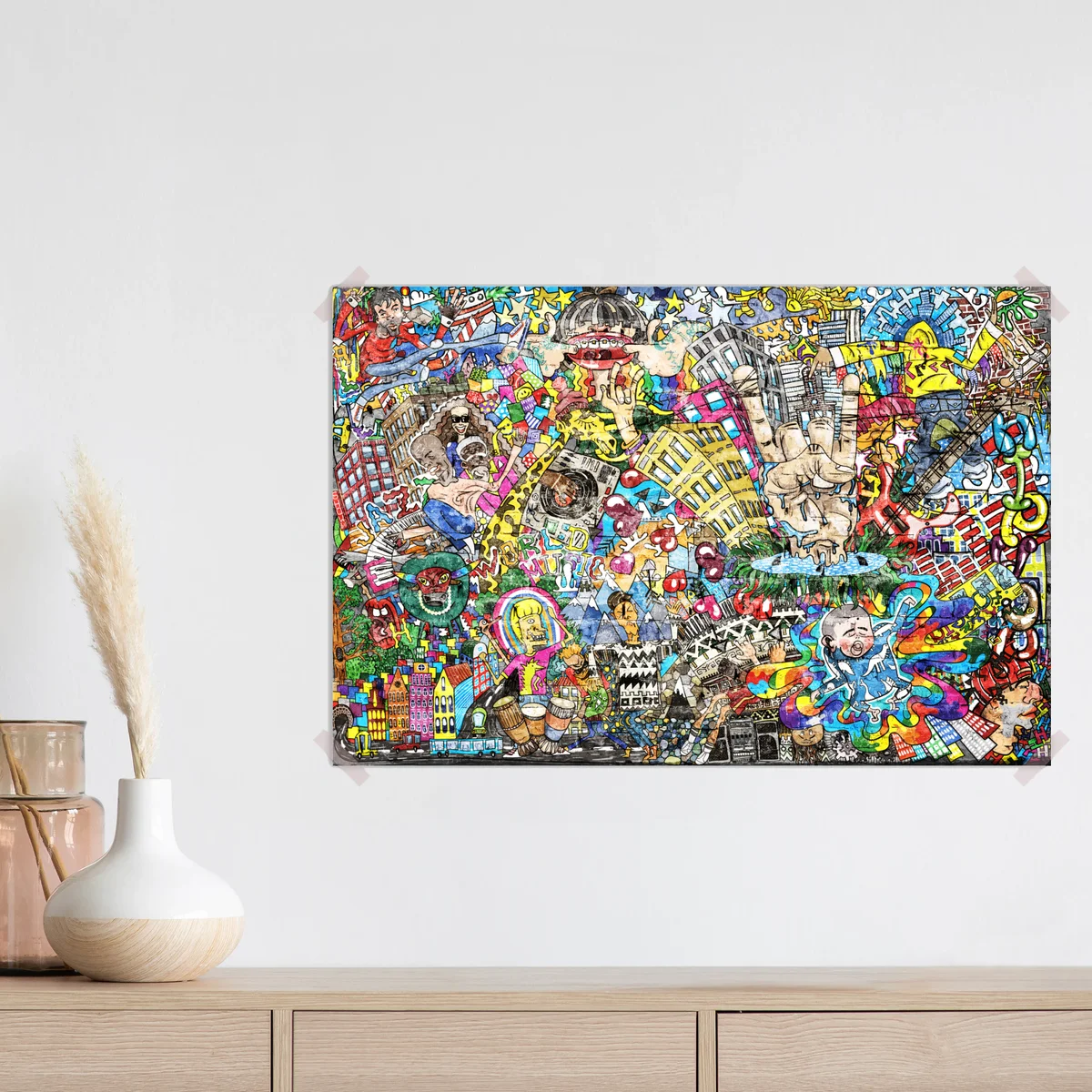 Poster farbenfrohes urbanes musikmural Poster farbenfrohes urbanes musikmural