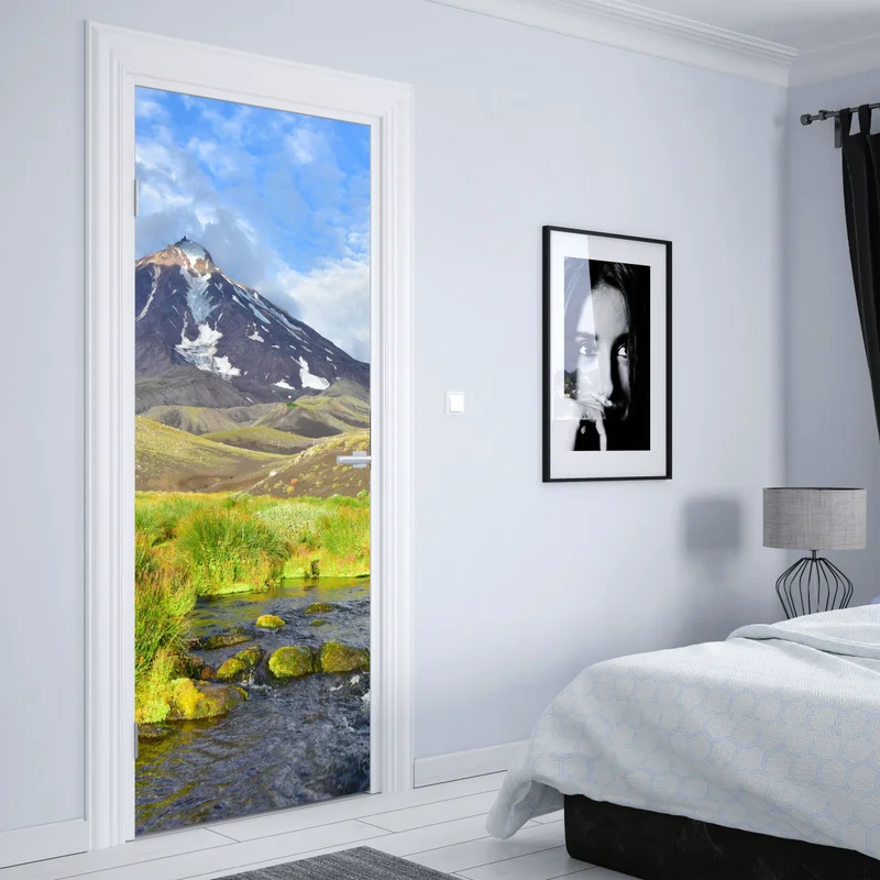 Türaufkleber blick auf den vulkan Koryaksky vom nordosthang