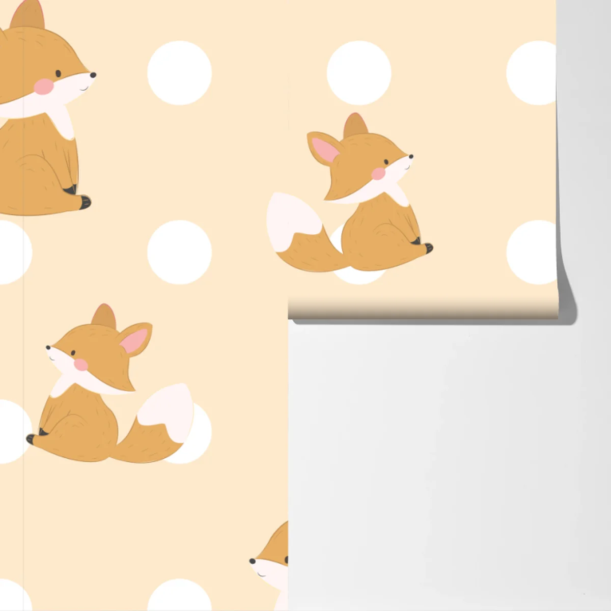 Fototapete verspieltes fuchsmuster in pastellbeige Fototapete verspieltes fuchsmuster in pastellbeige