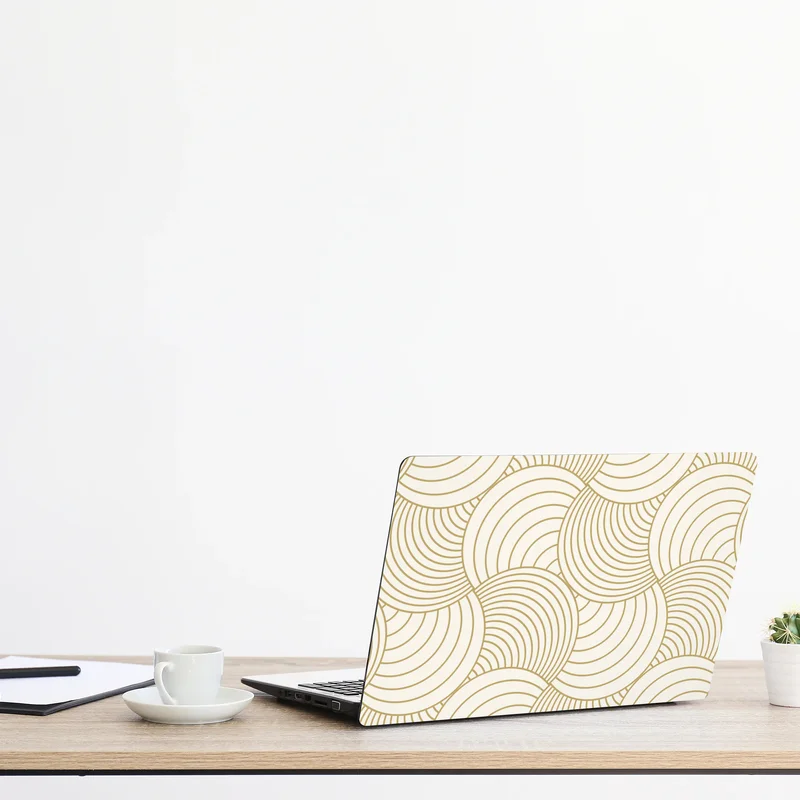 Laptop-Aufkleber goldenes art deco kreismuster Laptop-Aufkleber goldenes art deco kreismuster