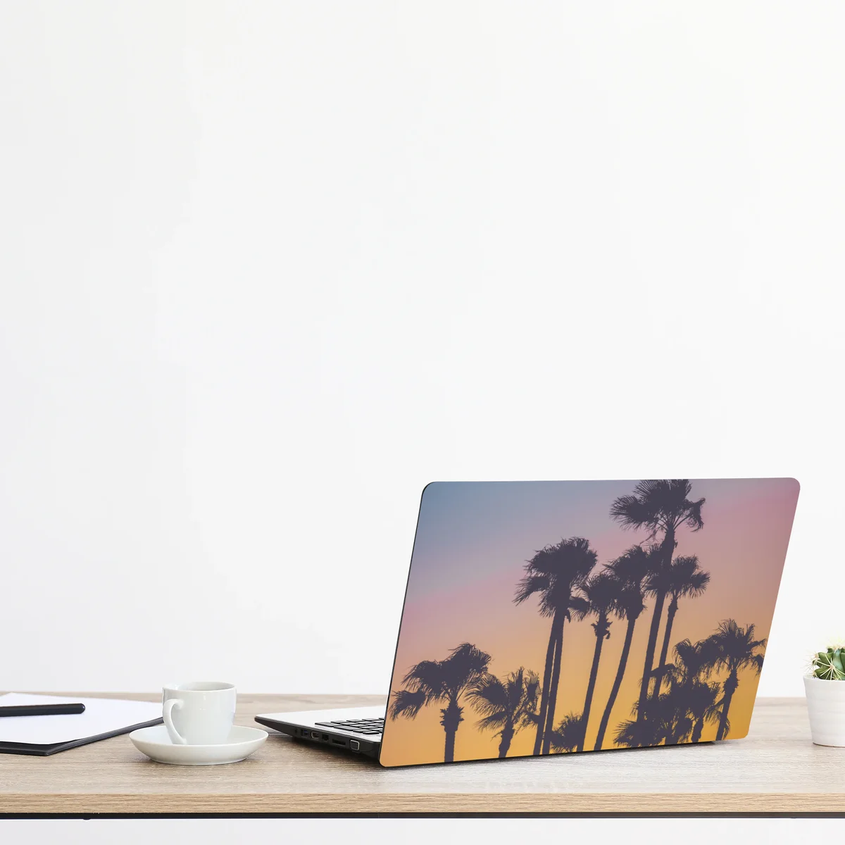 Laptop-Aufkleber retro tropische palmen bei sonnenuntergang Laptop-Aufkleber retro tropische palmen bei sonnenuntergang