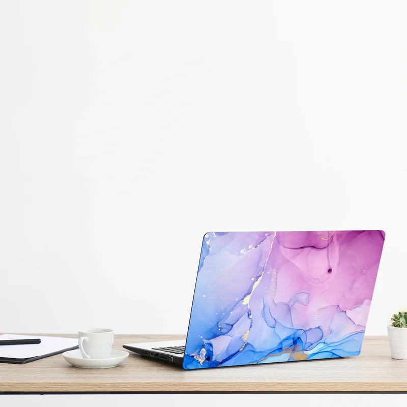 Naklejka na laptopa różowo-niebieski marmur abstrakcyjny