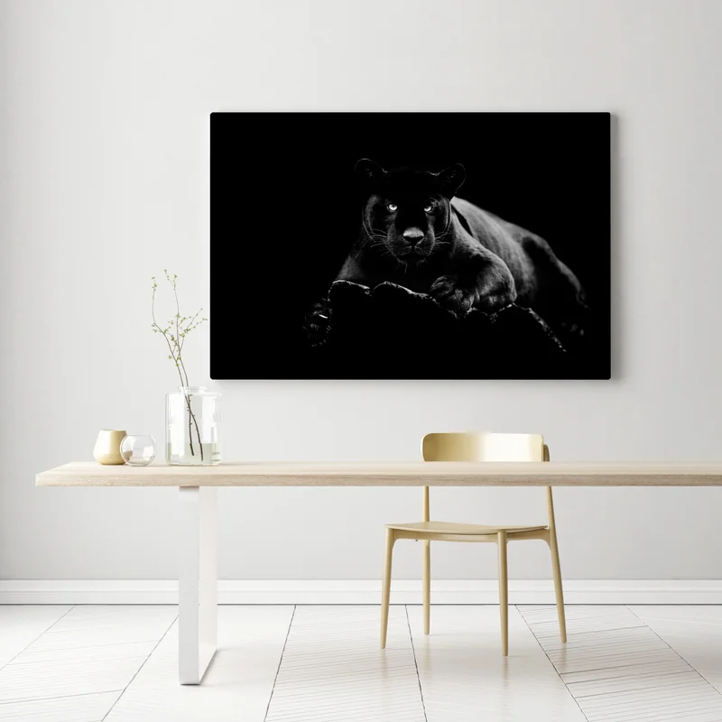 Leinwandbild majestätisches porträt eines schwarzen panthers Leinwandbild majestätisches porträt eines schwarzen panthers