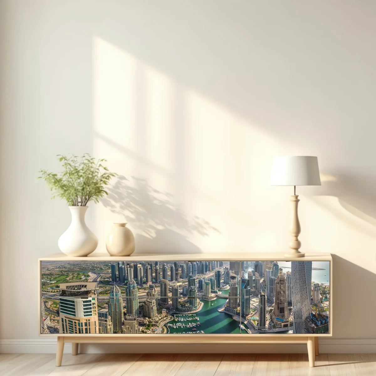 Repositionierbarer Aufkleber Dubai Marina panorama skyline Repositionierbarer Aufkleber Dubai Marina panorama skyline