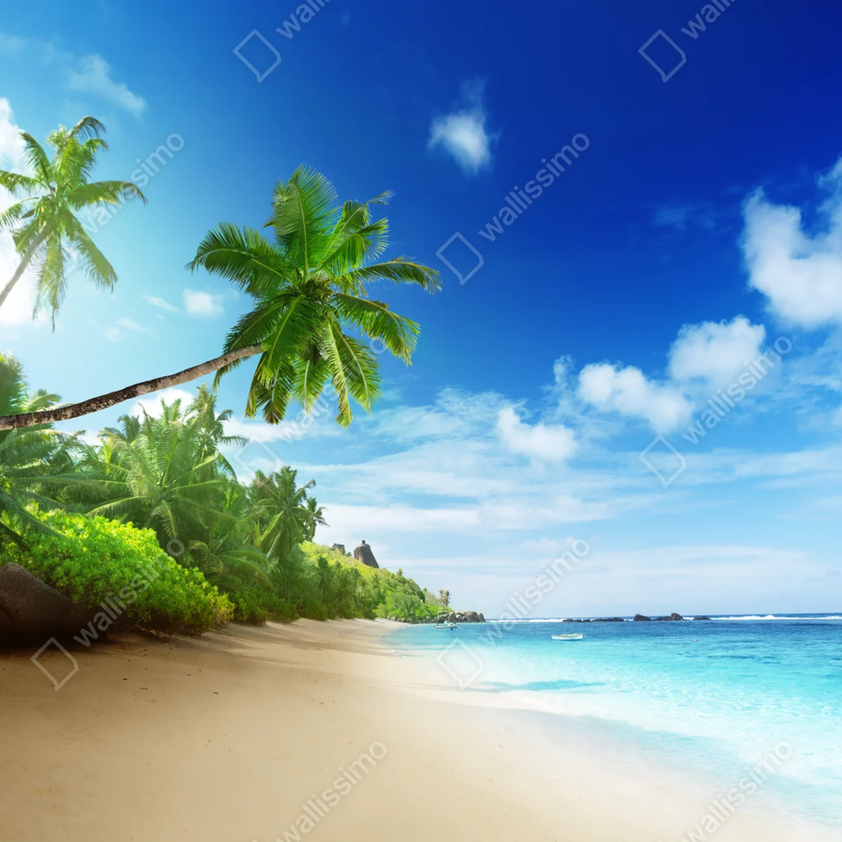 Türaufkleber sonnenuntergang am strand von Mahe, Seychellen Türaufkleber sonnenuntergang am strand von Mahe, Seychellen