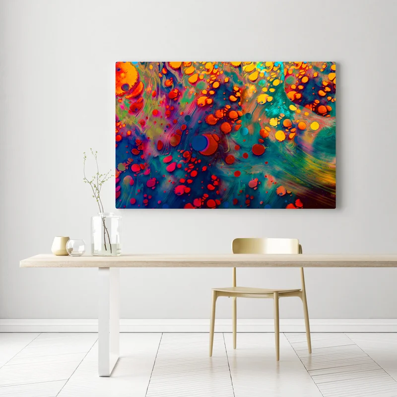 Leinwandbild lebendige türkis-orange marmorierte kunst Leinwandbild lebendige türkis-orange marmorierte kunst