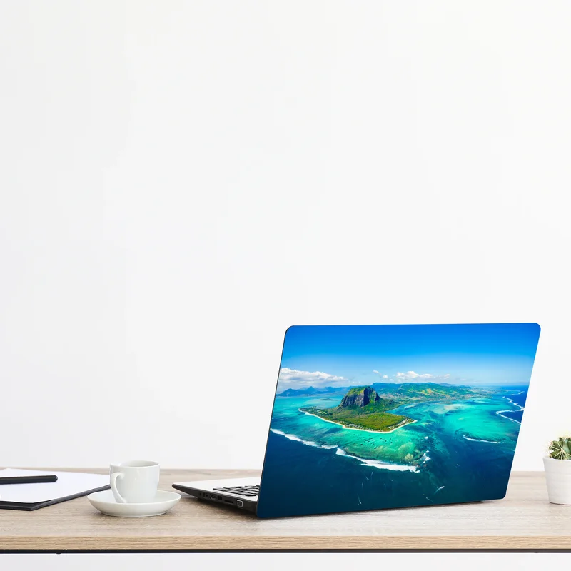 Naklejka na laptopa Le Morne turkusowa laguna panorama