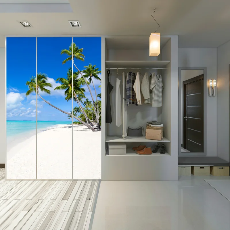 Schrankaufkleber tropischer palmenstrand